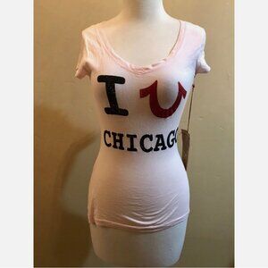 True Religion Embellished Chicago V Neck Tee Shirt